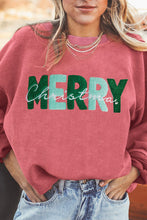 Load image into Gallery viewer, Strawberry Pink MERRY Christmas Corded Pullover Sweatshirt
