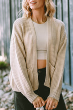 Load image into Gallery viewer, Apricot Solid Pocketed Open Short Cardigan
