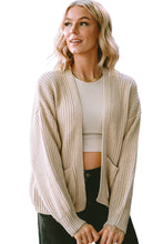 Load image into Gallery viewer, Apricot Solid Pocketed Open Short Cardigan
