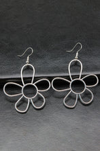 Load image into Gallery viewer, Silvery Alloy Hollowed Flower Hook Earrings
