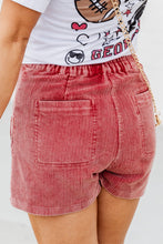 Load image into Gallery viewer, Rose Pink Vintage Mineral Wash Pockets Corduroy Shorts
