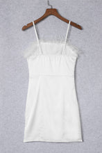 Load image into Gallery viewer, White Fluffy Feather Trim Strapless Mini Dress
