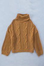 Load image into Gallery viewer, Cuddle Weather Cable Knit Handmade Turtleneck Sweater
