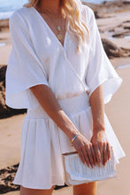 Load image into Gallery viewer, 3/4 Sleeves Textured Smocked Drape Beach Dress
