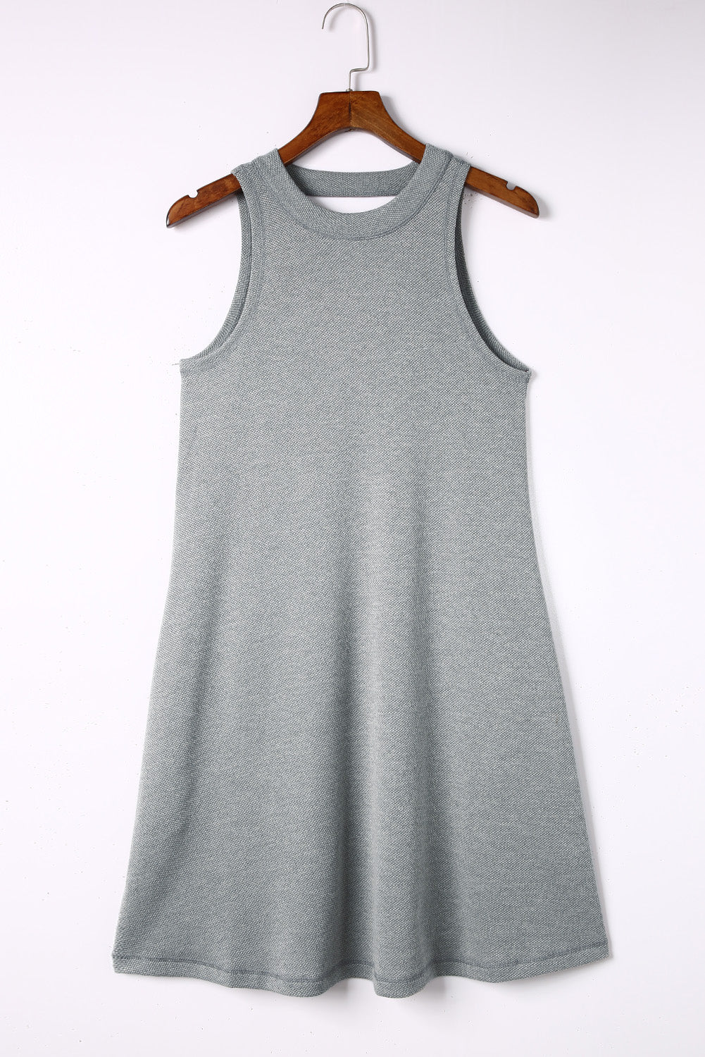 Gray Crisscross Cut-out Back Knit Sleeveless Dress