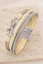 Load image into Gallery viewer, Apricot Infinity Rhinestone Magnetic Buckle Bracelet
