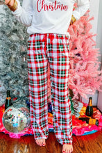 Load image into Gallery viewer, Multicolor Merry Christmas Plaid Print Two Piece Lounge Set
