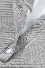 Load image into Gallery viewer, Gray Textured Kangaroo Pocket Drawstring Hooded Mini Dress
