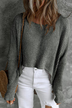 Load image into Gallery viewer, Carbon Grey Slouchy Dolman Sleeve High Low Sweater
