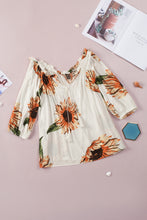 Load image into Gallery viewer, Floral Ruffled Tassel Tie Off Shoulder Blouse
