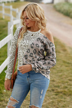 Load image into Gallery viewer, Print Long Sleeve Shirt One Side Cold Shoulder Top
