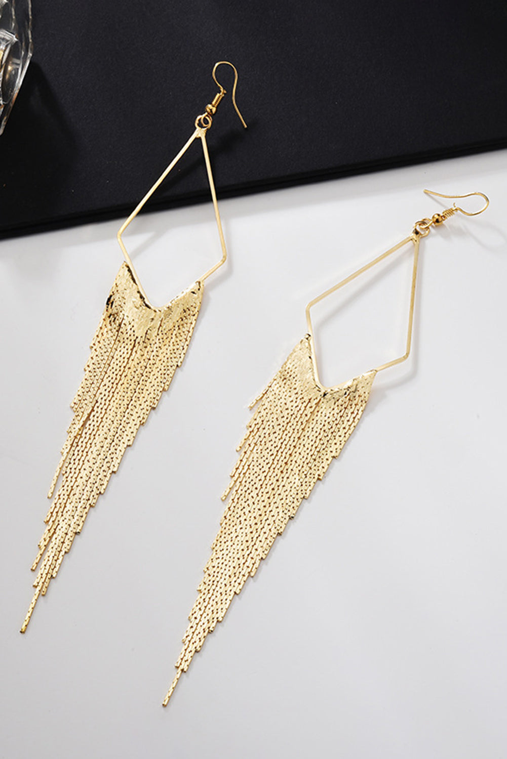 Gold Tassel Long Chain Dangle Earrings