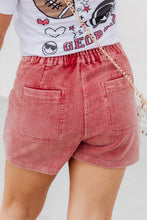 Load image into Gallery viewer, Rose Pink Vintage Mineral Wash Pockets Corduroy Shorts
