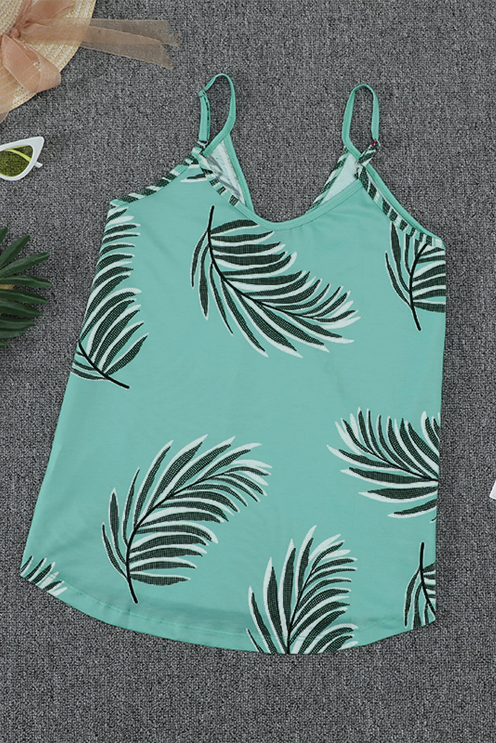 Tropical Leaf Pattern Tank Top