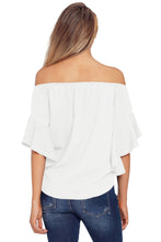 Load image into Gallery viewer, White Off The Shoulder Knot Front Top
