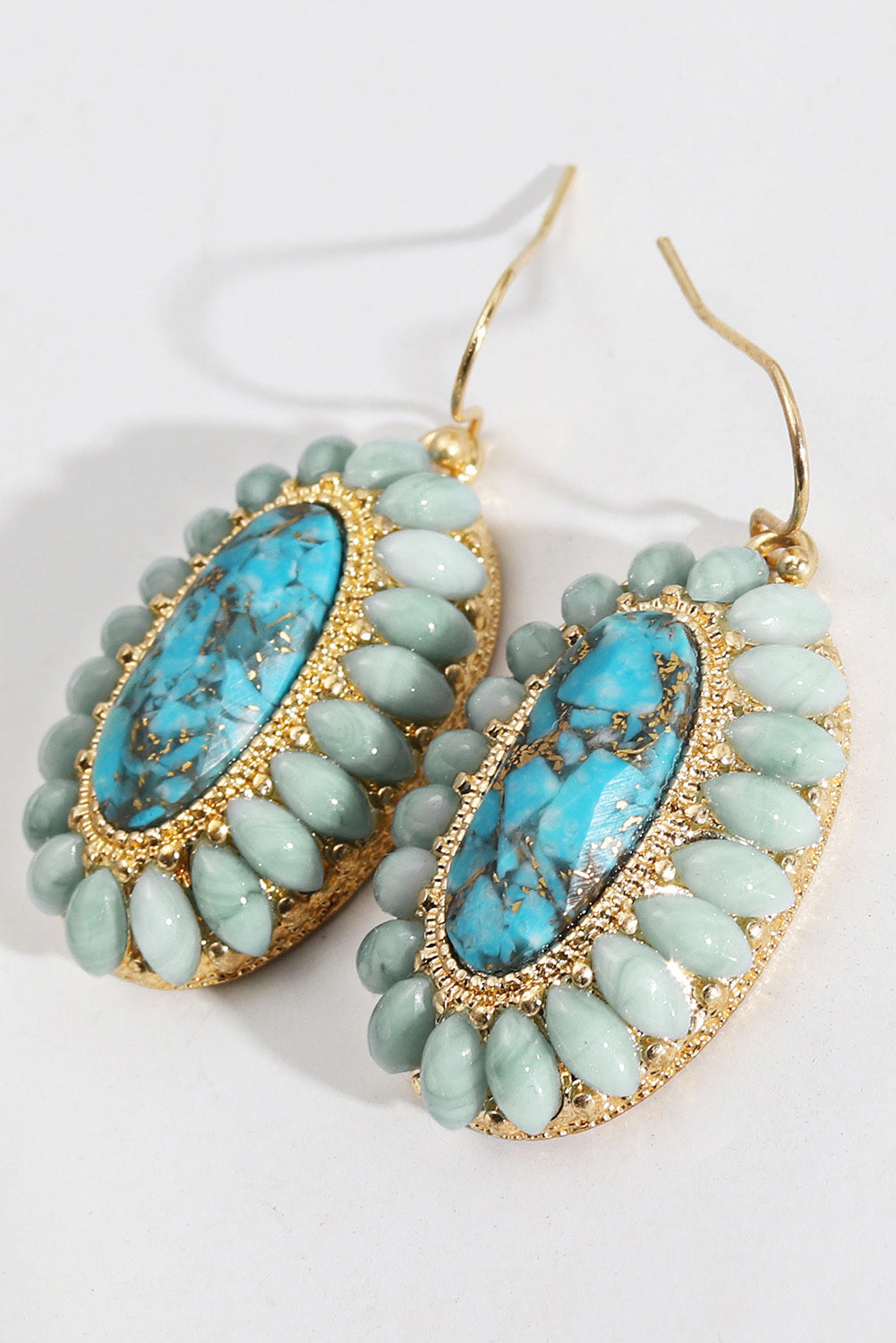 Vintage Western Turquoise Oval Earrings