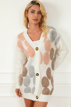 Load image into Gallery viewer, Multicolor Flower Pattern Buttoned Front Knit Cardigan
