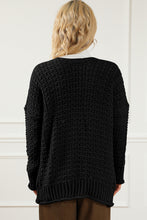 Load image into Gallery viewer, Black Vintage Cable Knit Button Front Cardigan

