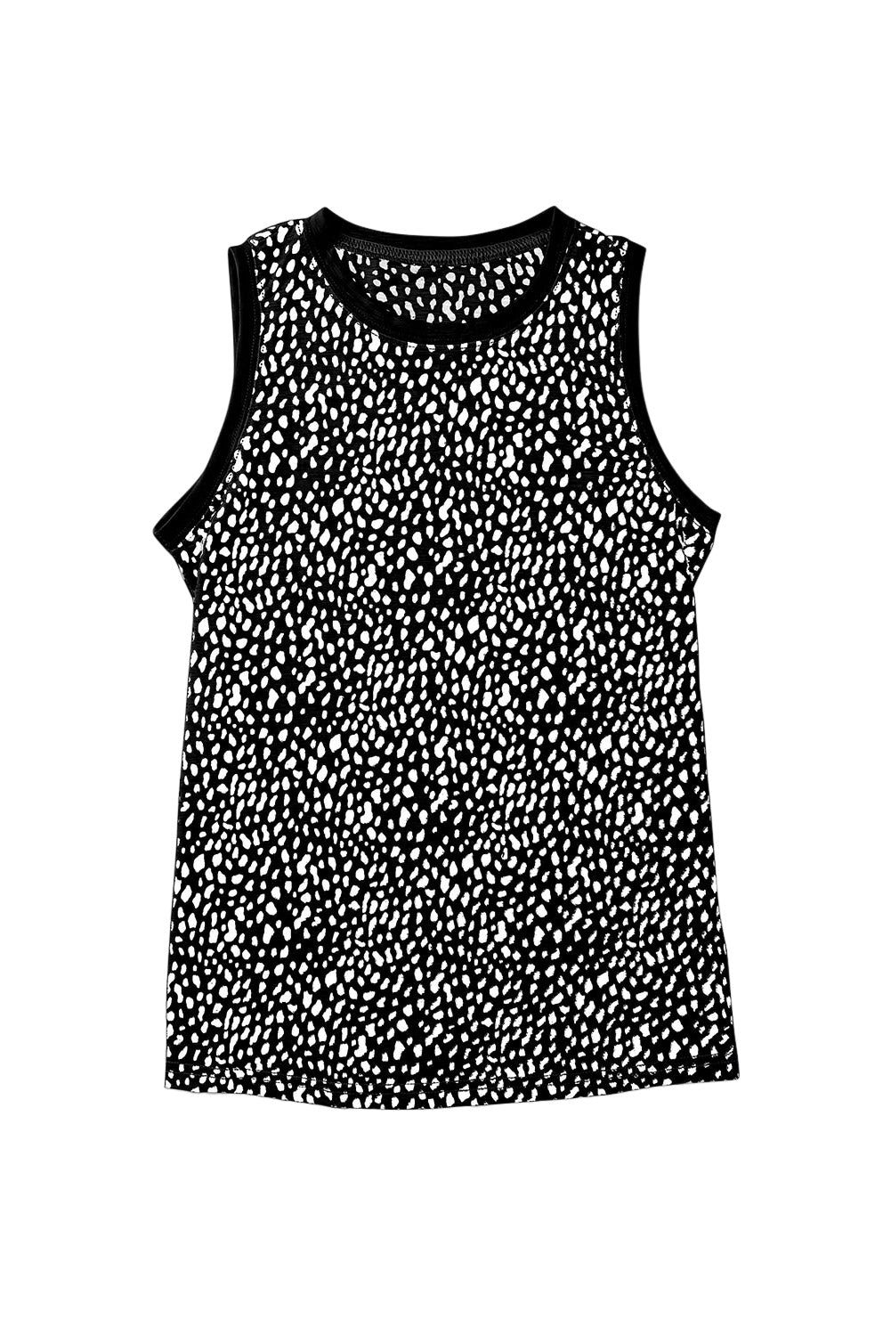 Leopard Print Round Neck Tank Top