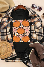 Load image into Gallery viewer, Black Pumpkin Flower Square Graphic Tee
