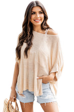 Load image into Gallery viewer, Apricot Loose Fit Split Pocket Half Sleeve Knitted Top
