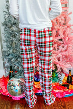 Load image into Gallery viewer, Multicolor Merry Christmas Plaid Print Two Piece Lounge Set
