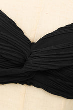 Load image into Gallery viewer, Black Wavy Textured Ruffled Straps Twist Bikini Swimsuit
