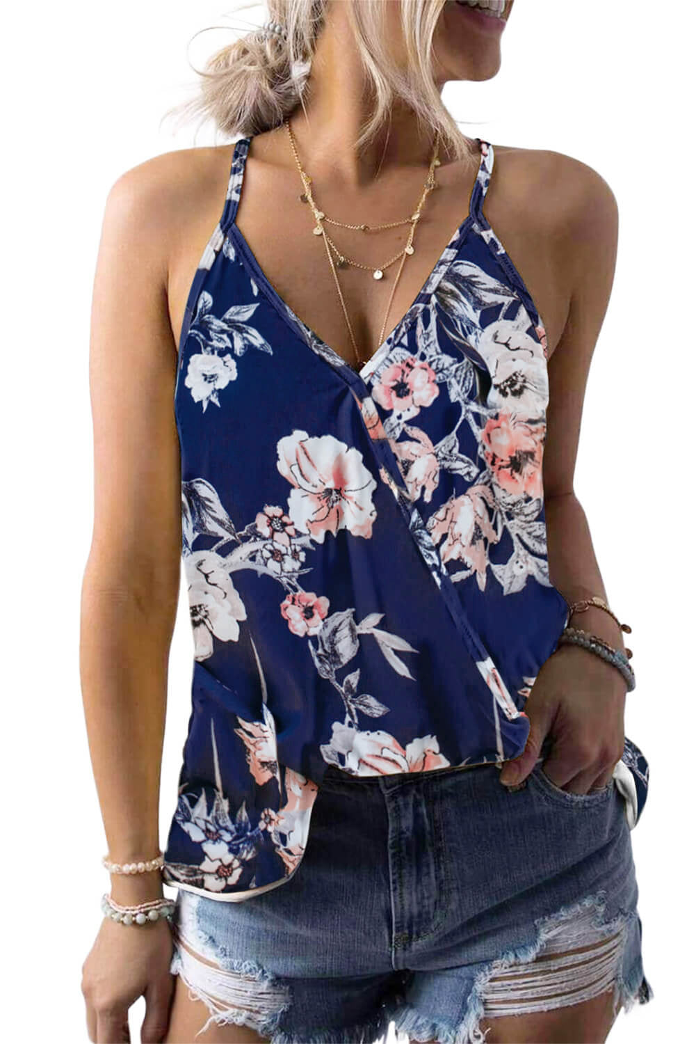 Tropical Leaf Pattern Tank Top