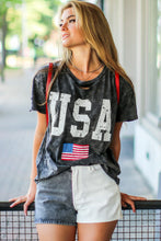 Load image into Gallery viewer, Distressed Tie-dye USA Flag Print T-shirt
