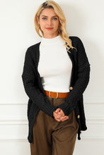 Load image into Gallery viewer, Black Vintage Cable Knit Button Front Cardigan
