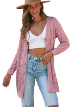 Load image into Gallery viewer, Pink Hollow-out Openwork Knit Cardigan
