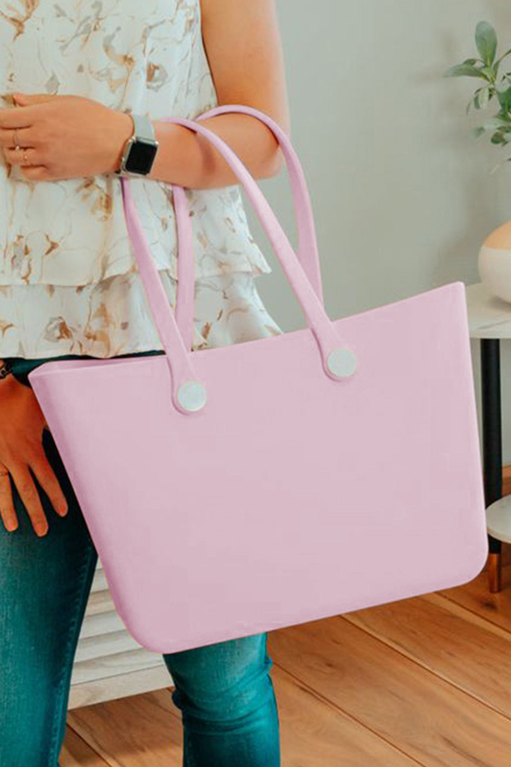 Pink Waterproof Self-assembly Detachable Straps EVA Tote Bag