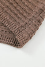 Load image into Gallery viewer, Brown Horizontal Rib Knitted Open Front Hooded Cardigan
