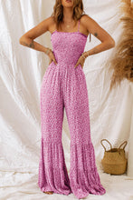 Load image into Gallery viewer, Phalaenopsis Thin Straps Smocked Bodice Wide Leg Floral Jumpsuit
