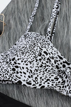 Load image into Gallery viewer, Black Twisted Bust Leopard Bikini Set
