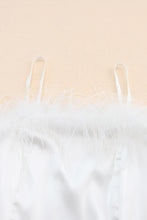 Load image into Gallery viewer, White Fluffy Feather Trim Strapless Mini Dress
