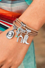 Load image into Gallery viewer, Silver Good Luck Cactus Multi-Layered Bracelet
