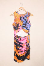 Load image into Gallery viewer, Multicolor Tie-dye Print Hollow Out Twist Bodycon Mini Dress
