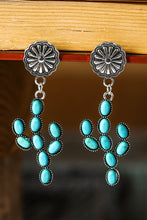 Load image into Gallery viewer, Western Turquoise Cactus Daisy Earring
