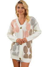 Load image into Gallery viewer, Multicolor Flower Pattern Buttoned Front Knit Cardigan
