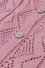 Load image into Gallery viewer, Pink Hollow-out Openwork Knit Cardigan
