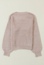 Load image into Gallery viewer, Parchment Cable Knit Sleeve Drop Shoulder Sweater
