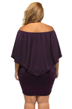 Load image into Gallery viewer, Plus Size Multiple Dressing Layered Purple Mini Poncho Dress
