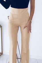 Load image into Gallery viewer, Khaki Solid Color High Waist Flared Leg Pants
