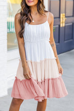 Load image into Gallery viewer, Multicolor Frill Tiered Colorblock A-line Sundress
