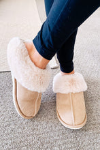 Load image into Gallery viewer, Khaki Cut and Sew Faux Suede Plush Lined Slippers
