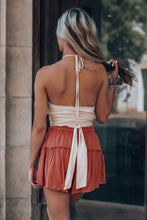 Load image into Gallery viewer, Solid Belted Frill Trim Casual Shorts

