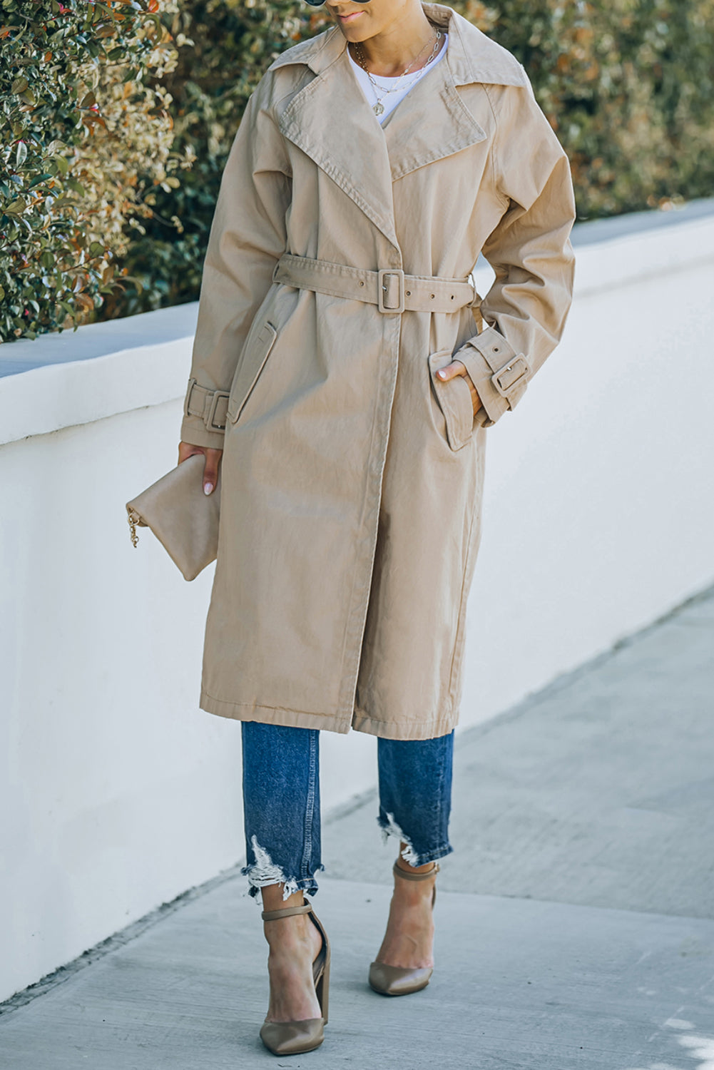 Adalynn Runway Style Belted  Trench Coat