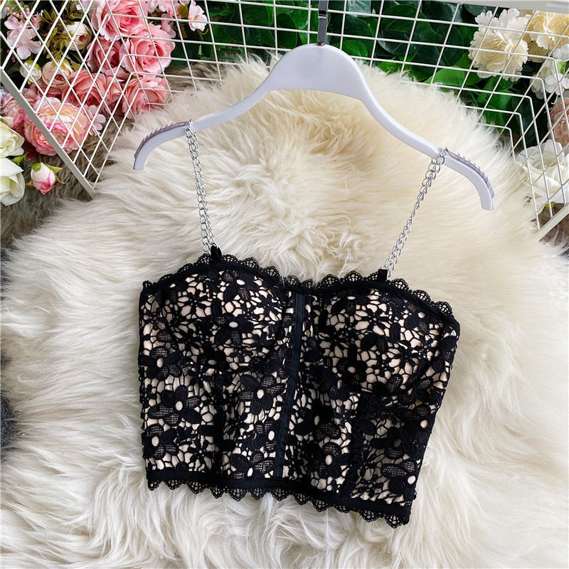 Floral Lace Cami Tops