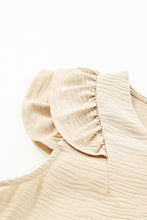 Load image into Gallery viewer, Khaki Ruffle Tiered Sleeve V Neck Tank Top
